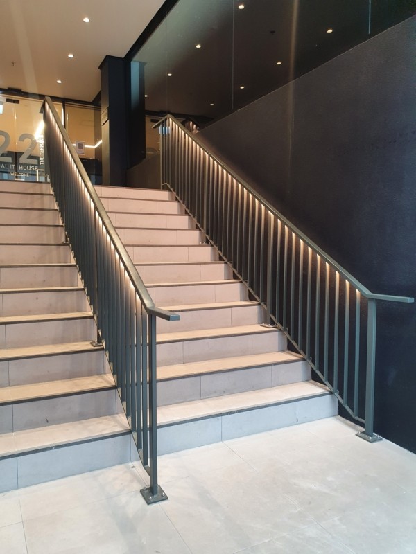 Handrails with light Wgtn Children's Hospital
